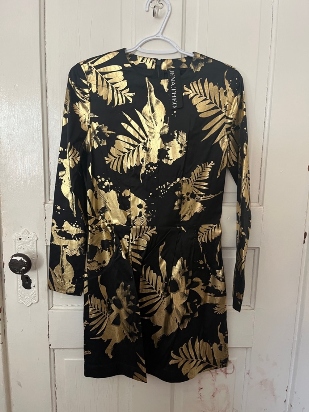 JENA.THEO Black & Gold Long Sleeve Dress